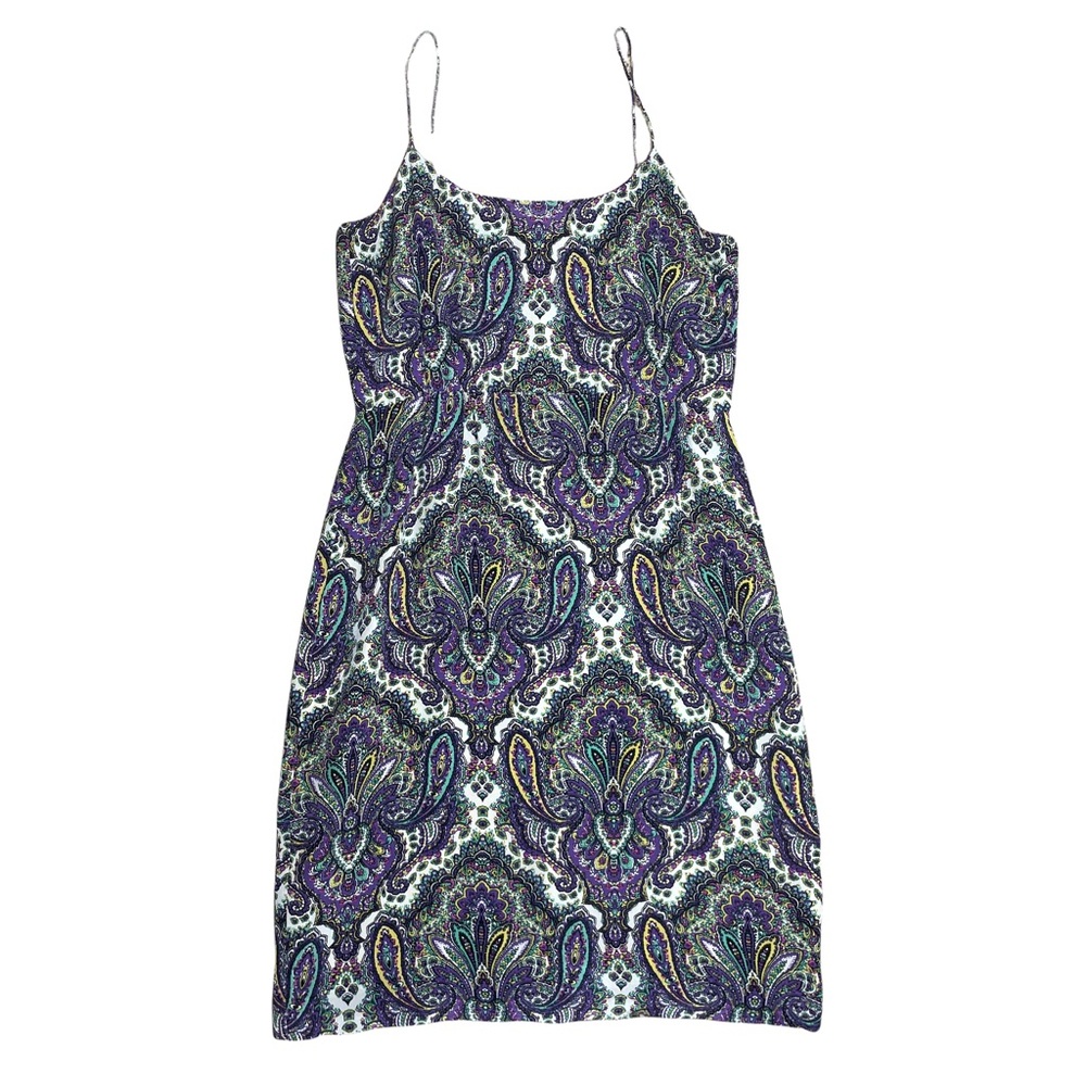 J.Crew Blouson 100% Silk Royal Paisley Dress Women's Sz 2 Summer Lined